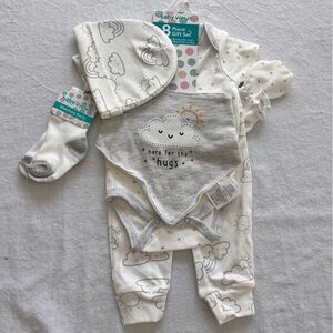 Carter's Neutral Cloud 8-Piece Baby Accessory Set - White & Gray